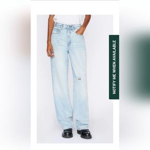 FRAME Le Jane Distressed High Rise Wide Leg Jeans in Winslow 30